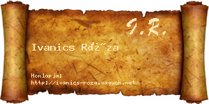 Ivanics Róza névjegykártya