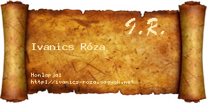 Ivanics Róza névjegykártya