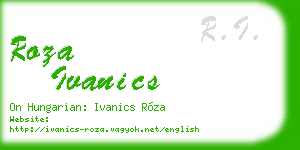 roza ivanics business card